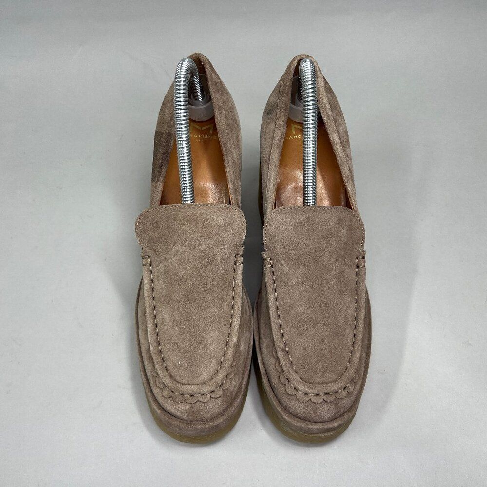 Marc Fisher Lina Platform Heels Women's Size 8.5 Beige Suede Leather Loafers - Picture 3 of 14